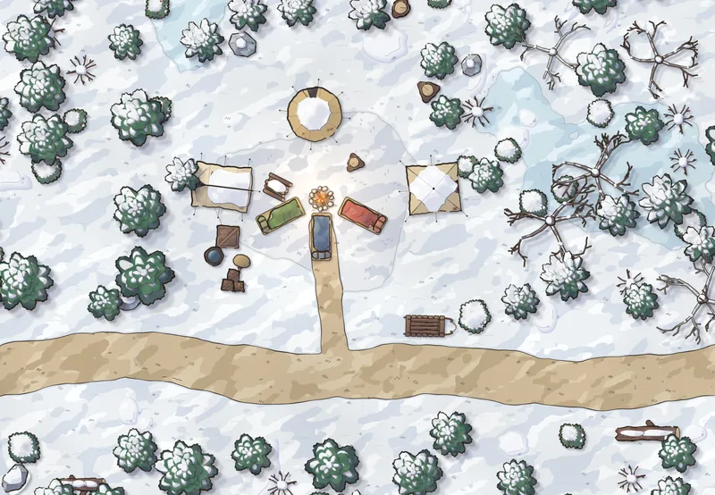 Winter roadside camp
