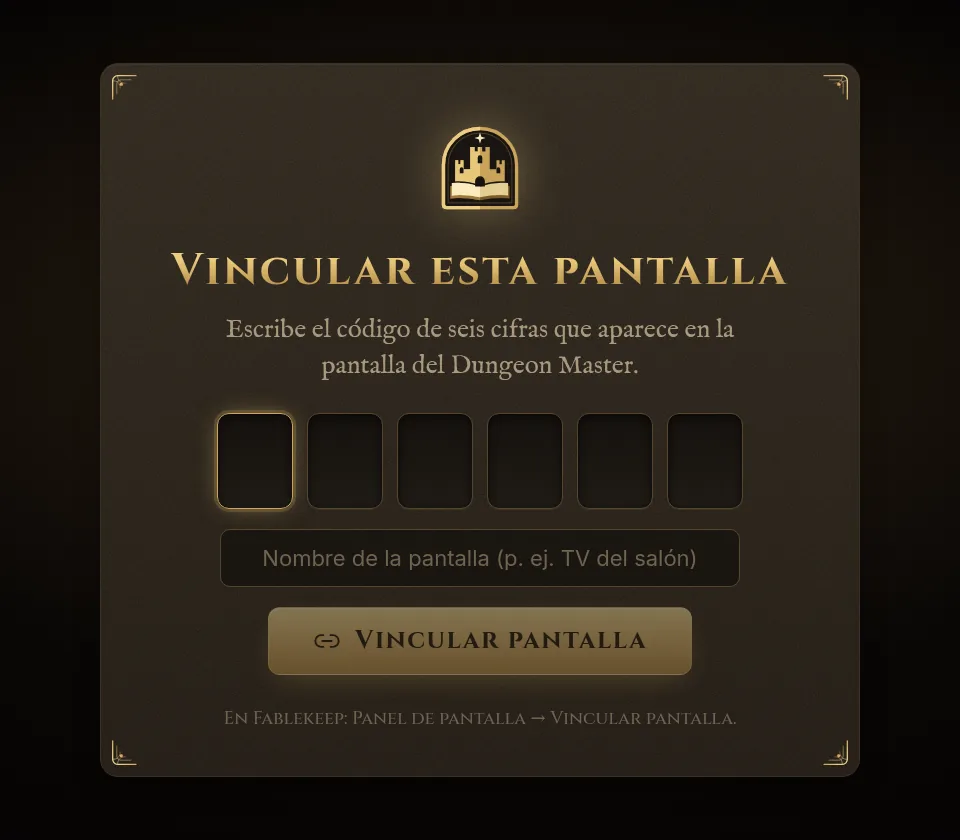 La página de vinculación en la tele, que pide el código de seis cifras